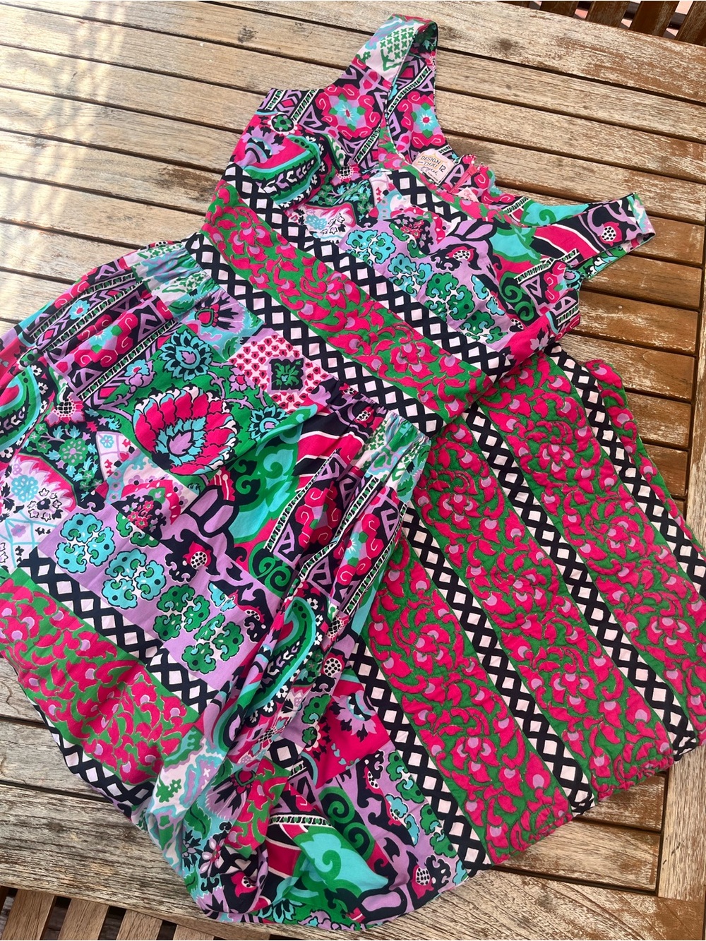 Vintage maxi-dress with bright floral pattern